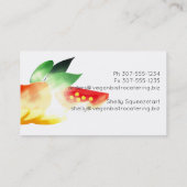 Geschnittene vegane visitenkarte (Rückseite)