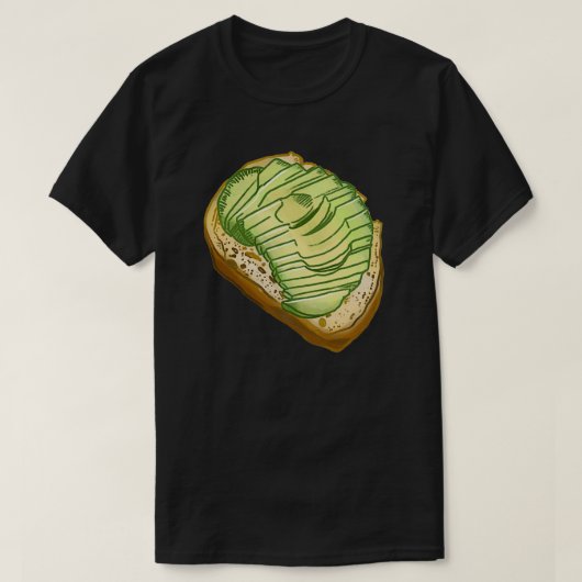 Geschnittener Avocado auf Toast T-Shirt (Design vorne)