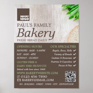 geschnittenes Brot an Bord, Bäckereien, Bäckereila Poster