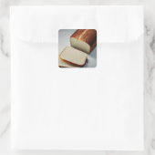 geschnittenes Brot Quadratischer Aufkleber (Tasche)