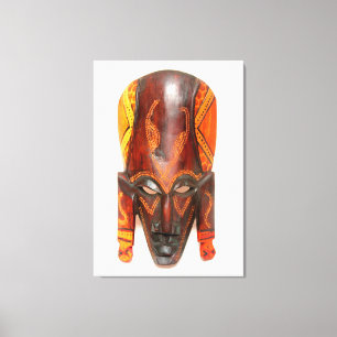 geschnitzte afrikanische Maske in Leinwand eingewi