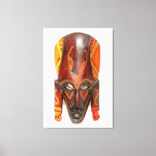 geschnitzte afrikanische Maske Leinwanddruck (Vorderseite)