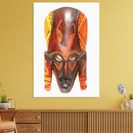 geschnitzte afrikanische Maske Leinwanddruck (Insitu (Wohnzimmer))