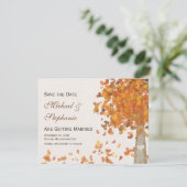 Geschnitzte Anfangsbuchstaben Baum Herbst Save-the Save The Date (Stehend Vorderseite)