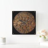 Geschnitzte aztekische mexikanische quadratische wanduhr (Zuhause)