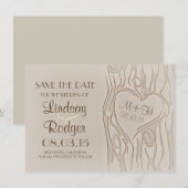 geschnitzte Baum-Rustical-Save-the-Date-Karten Save The Date (Vorne/Hinten)