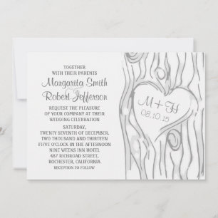 geschnitzte Baum rustikale Hochzeitseinladungen Einladung