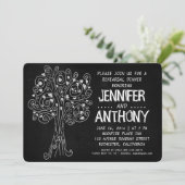 geschnitzte Baumtafel-Proben-Abendesseneinladung Einladung (Stehend Vorderseite)