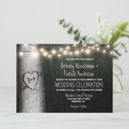 Geschnitzte Einladung (Stehend Vorderseite)