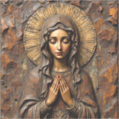 Geschnitzte Hingabe Holz-Maria Aufkleber (Vorderseite)