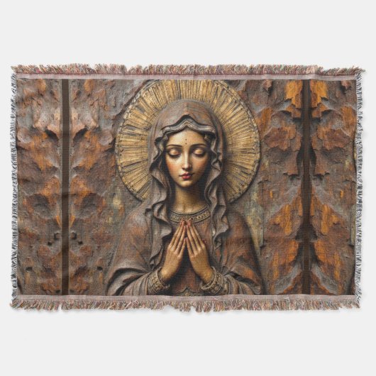 Geschnitzte Hingabe Holz-Maria Decke (Vorderseite)