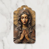 Geschnitzte Hingabe Holz-Maria Geschenkanhänger (Rückseite)