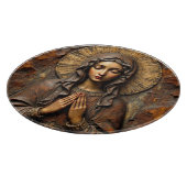 Geschnitzte Hingabe Holz-Maria Schneidebrett (Ecke)