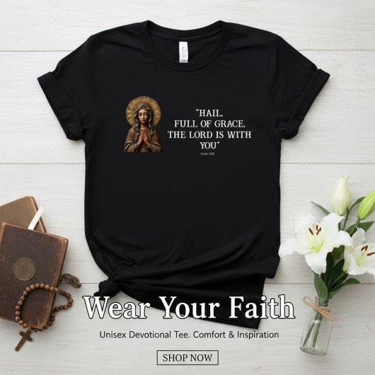 Geschnitzte Hingabe Holz-Maria T-Shirt