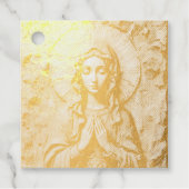 Geschnitzte Hingabe Holzmadonna Geschenkanhänger (Vorderseite)