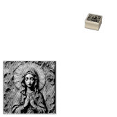 Geschnitzte Hingabe Holzmadonna Gummistempel (Stempel)