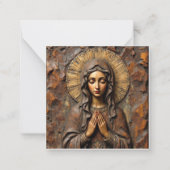 Geschnitzte Hingabe Holzmadonna Mitteilungskarte (Vorderseite)