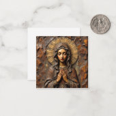 Geschnitzte Hingabe Holzmadonna Mitteilungskarte (Vorderseite/Rückseite Beispiel)