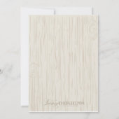 Geschnitzte hölzerne Hochzeit Einladung (Rückseite)