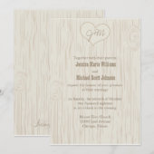 Geschnitzte hölzerne Hochzeit Einladung (Vorne/Hinten)