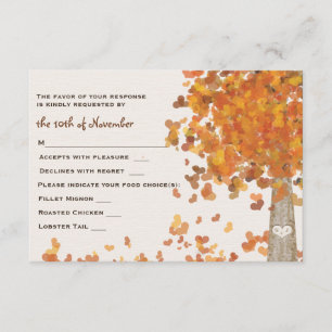 Geschnitzte Initialen-Baum-Hochzeit UAWG RSVP Karte