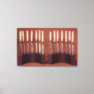 Geschnitzte Messer-Griffe, die englische Monarchen Leinwanddruck