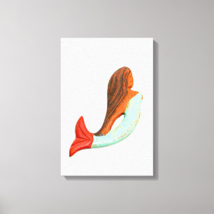 geschnitzte, mit Meerjungfrau umhüllte Leinwand