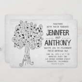 geschnitzte moderne Hochzeitseinladung des Baums Einladung (Vorne/Hinten)