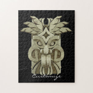 Geschnitzte Tiki-Skulptur Donner Puzzle