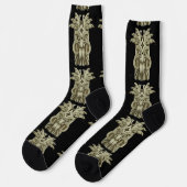 Geschnitzte Tiki-Skulptur Donner Socken (Linkes Detail)