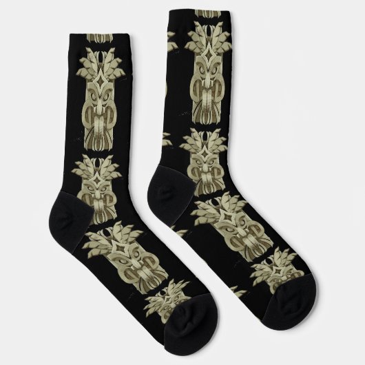 Geschnitzte Tiki-Skulptur Donner Socken (Rechts)