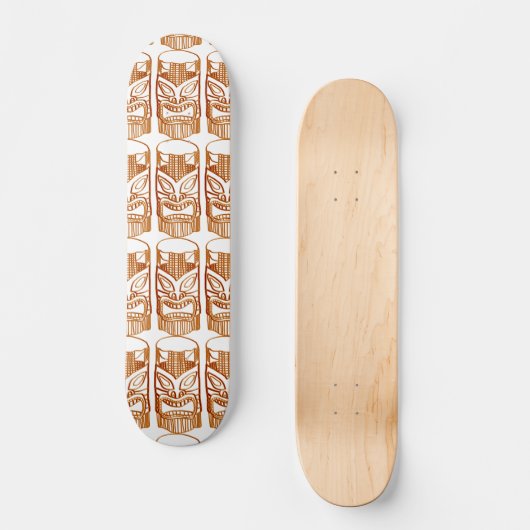 Geschnitzte Tiki Skulptur Thunder_Cove Skateboard (Vorderseite)