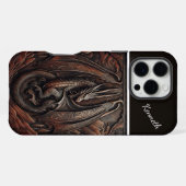 Geschnitzter Bergdrache iPhone Hülle (Rückseite (Horizontal))