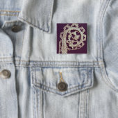 Geschnitzter Griff des Hakens eines Bischofs, Button (Beispiel)