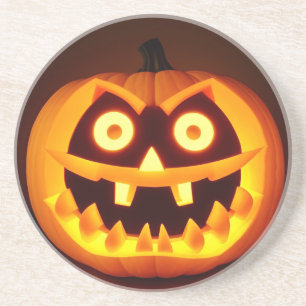Geschnitzter Halloween-Kürbis Getränkeuntersetzer