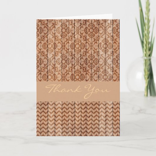 Geschnitztes Holz dankt Ihnen zu kardieren Dankeskarte (Vorderseite)