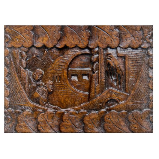 Geschnitztes Holz im orientalischen Stil Schneidebrett (Vorderseite)