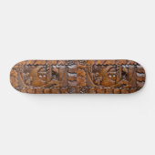 Geschnitztes Holz im orientalischen Stil Skateboard (Horizontal)