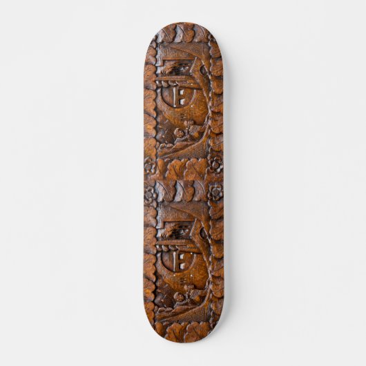Geschnitztes Holz im orientalischen Stil Skateboard (Vorne)