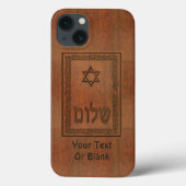 Geschnitztes hölzernes Shalom Case-Mate iPhone Hülle (Rückseite)