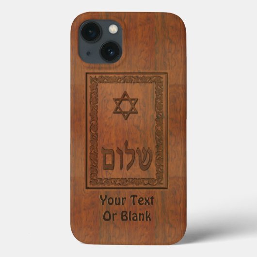 Geschnitztes hölzernes Shalom Case-Mate iPhone Hülle (Rückseite)
