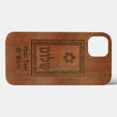 Geschnitztes hölzernes Shalom Case-Mate iPhone Hülle (Rückseite (Horizontal))