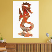 geschnitztes Seepferd aus geschnitztem Holz Leinwanddruck (Insitu (Wohnzimmer))