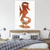 geschnitztes Seepferd aus geschnitztem Holz Leinwanddruck (Insitu (Schlafzimmer))