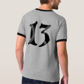 Geschnürte 13 auf Grau T-Shirt (Rückseite)