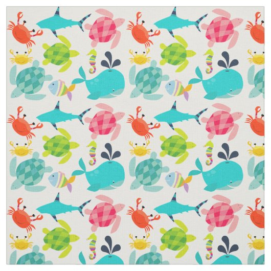 Geschöpfe des Seegewebes Stoff (Muster)