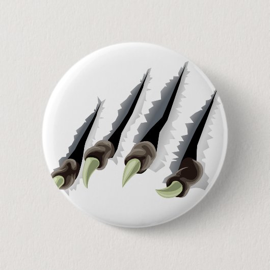 Geschöpfgreifer, die durch Hintergrund zerreißen Button (Vorderseite)