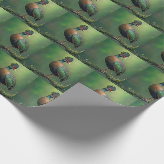 Geschöpfter Partridge-Bird auf einer Zweigniederla Geschenkpapier (Ecke)