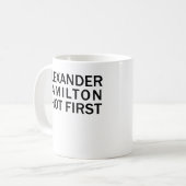 Geschossener zuerst - weißer T - Shirt Alexanders Kaffeetasse (Vorderseite Links)