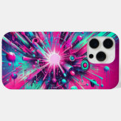 Geschottetes Chaos: Neonfarben-Spritzer Case-Mate iPhone Hülle (Rückseite (Horizontal))